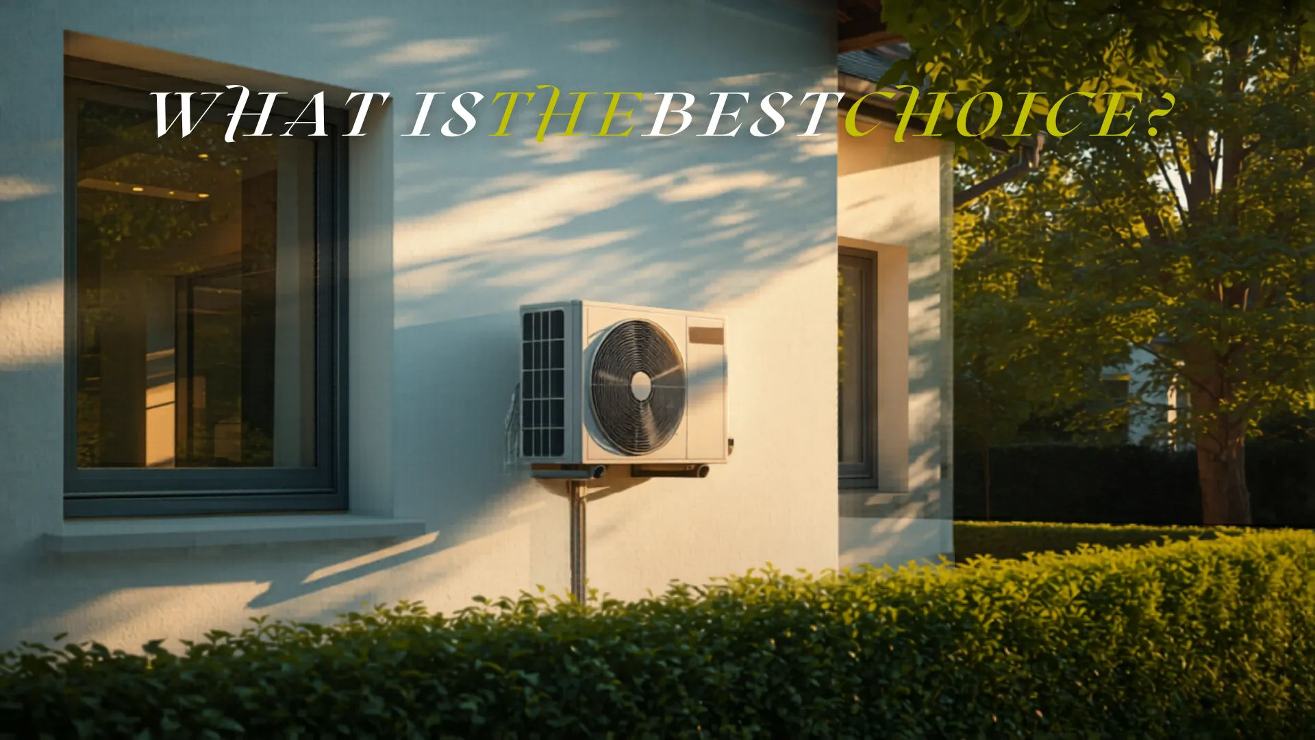 Modernes Einfamilienhaus mit Luft-Wasser-Wärmepumpe im Garten - Lohnt sich eine Wärmepumpe?